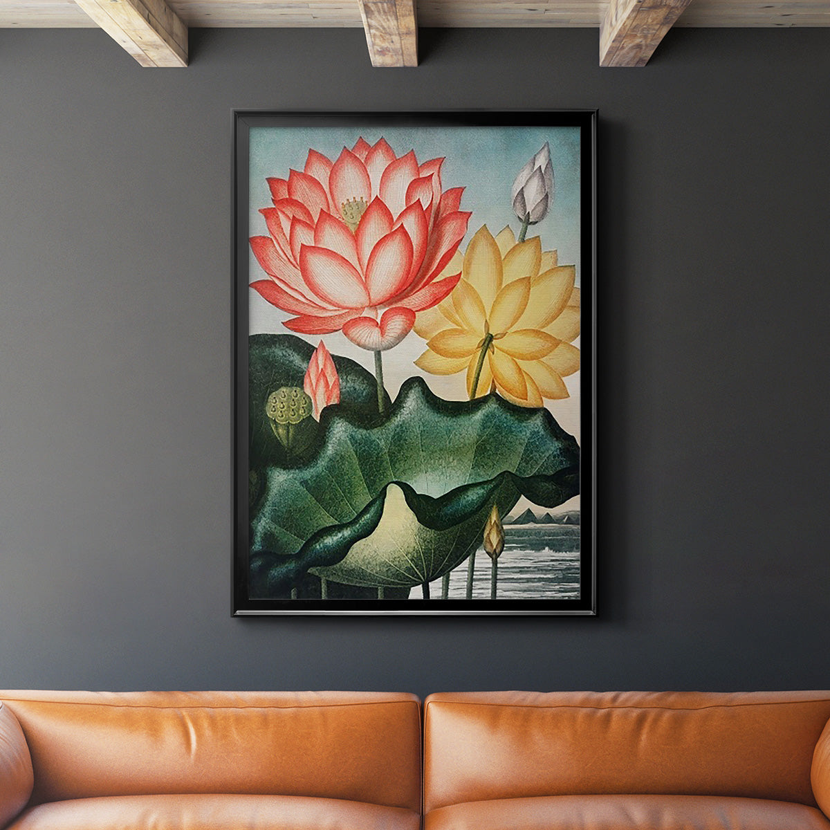 Temple of Flora V - Modern Framed Canvas Print