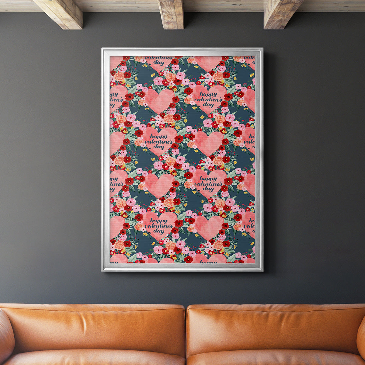 Sweet Hearts Collection E - Modern Framed Canvas Print