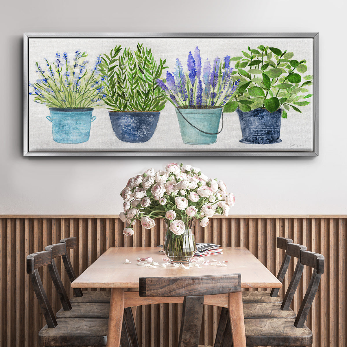 Fresh Herb Collection - Floater Framed Canvas Print