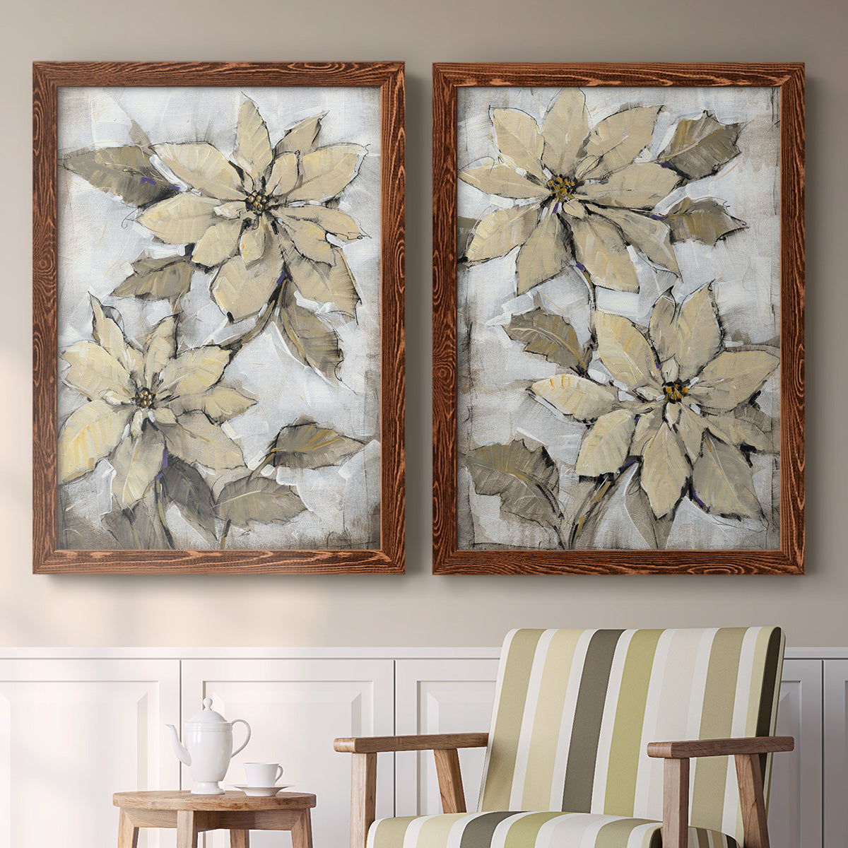 Poinsettia Study I - Premium Framed Canvas - Ready to Hang