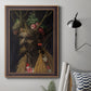 Surreal allegorical portrait representing the four seasons by Giuseppe Arcimboldo in an ornate bronzed mahogany wood frame displayed in a neutral interior setting.