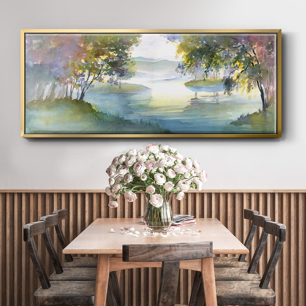 Meandering Lake I - Floater Framed Canvas Print
