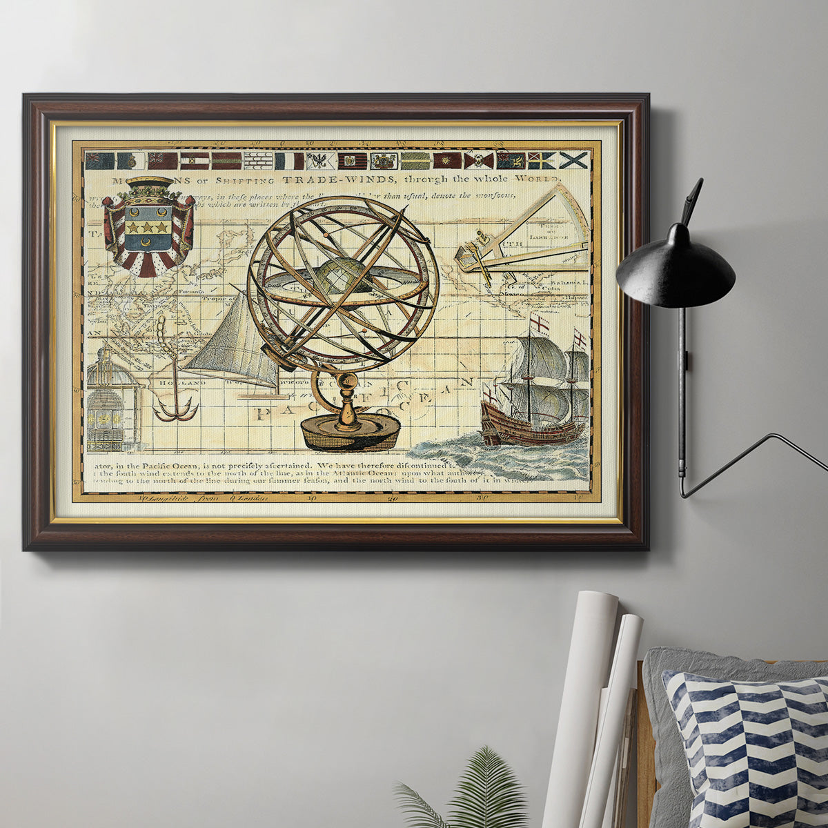 Nautical Map I Premium Framed Canvas- Ready to Hang