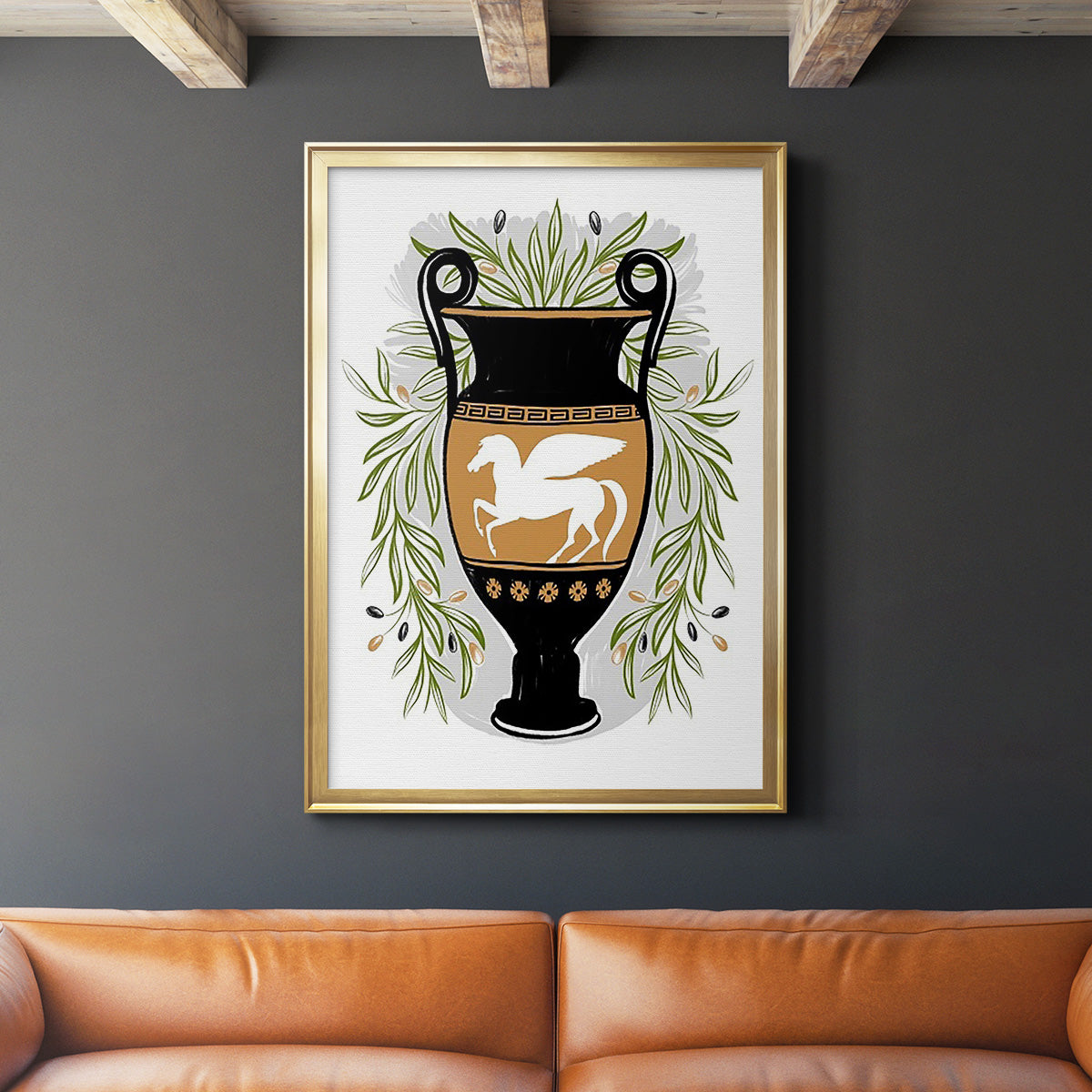 Greek Vases III - Modern Framed Canvas Print