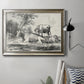 Classical pastoral landscape artwork by Nicolas Berchem in an ornate mottled silver frame displayed in a neutral interior setting.