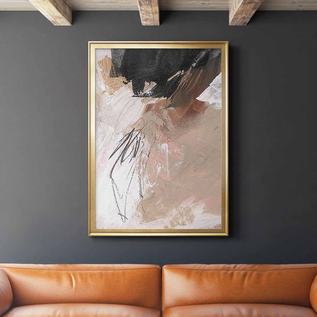 Unbleached Neutrals VI - Modern Framed Canvas Print