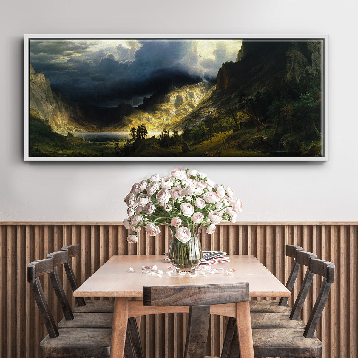 A Storm in the Rocky Mountains - Floater Framed Canvas Print