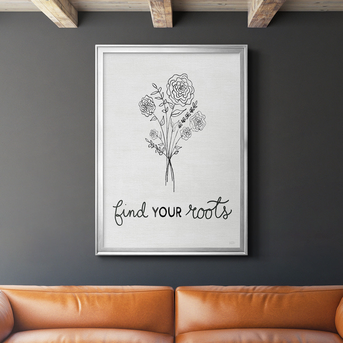 Find Your Roots Sketch - Modern Framed Canvas Print