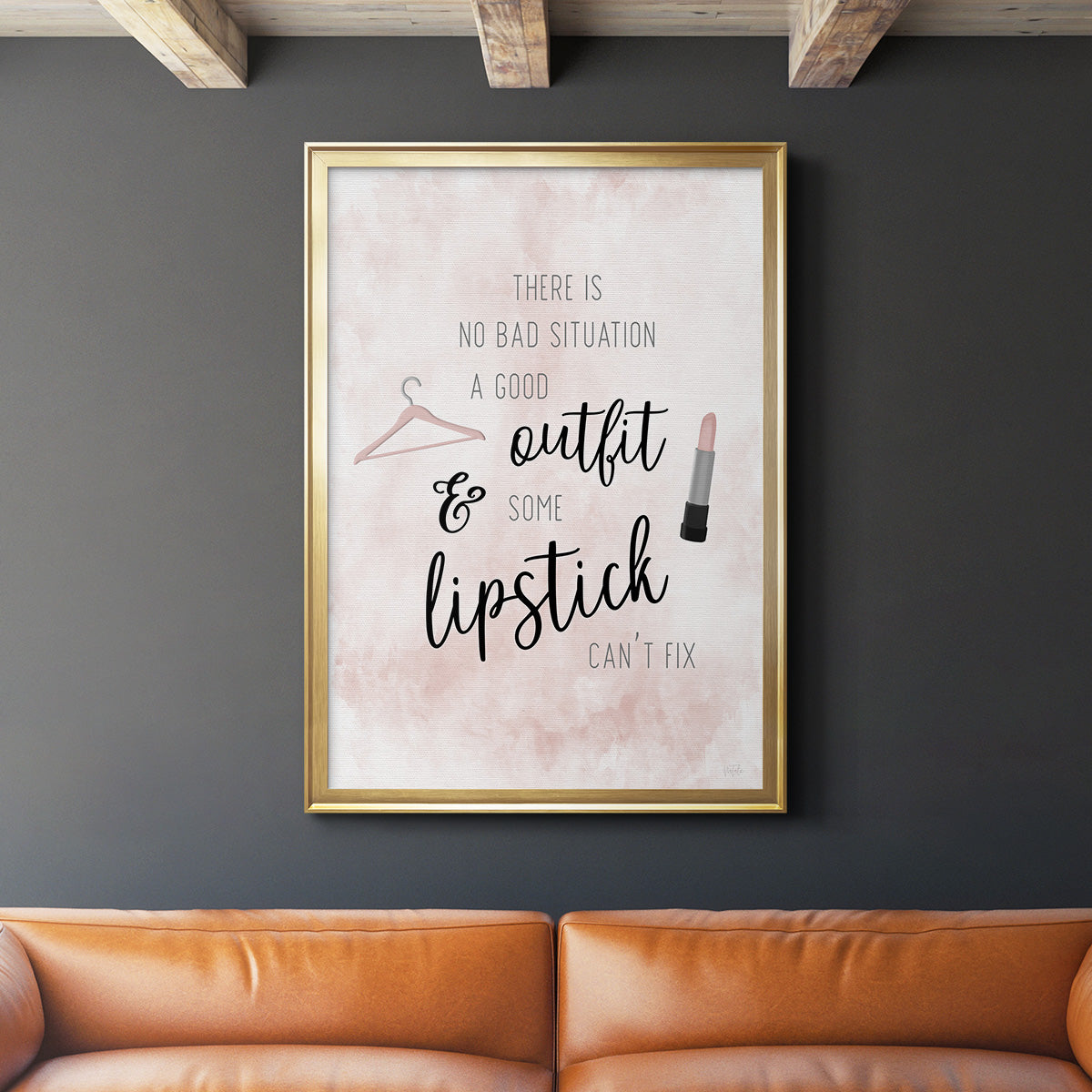 Outfit and Lipstick - Modern Framed Canvas Print