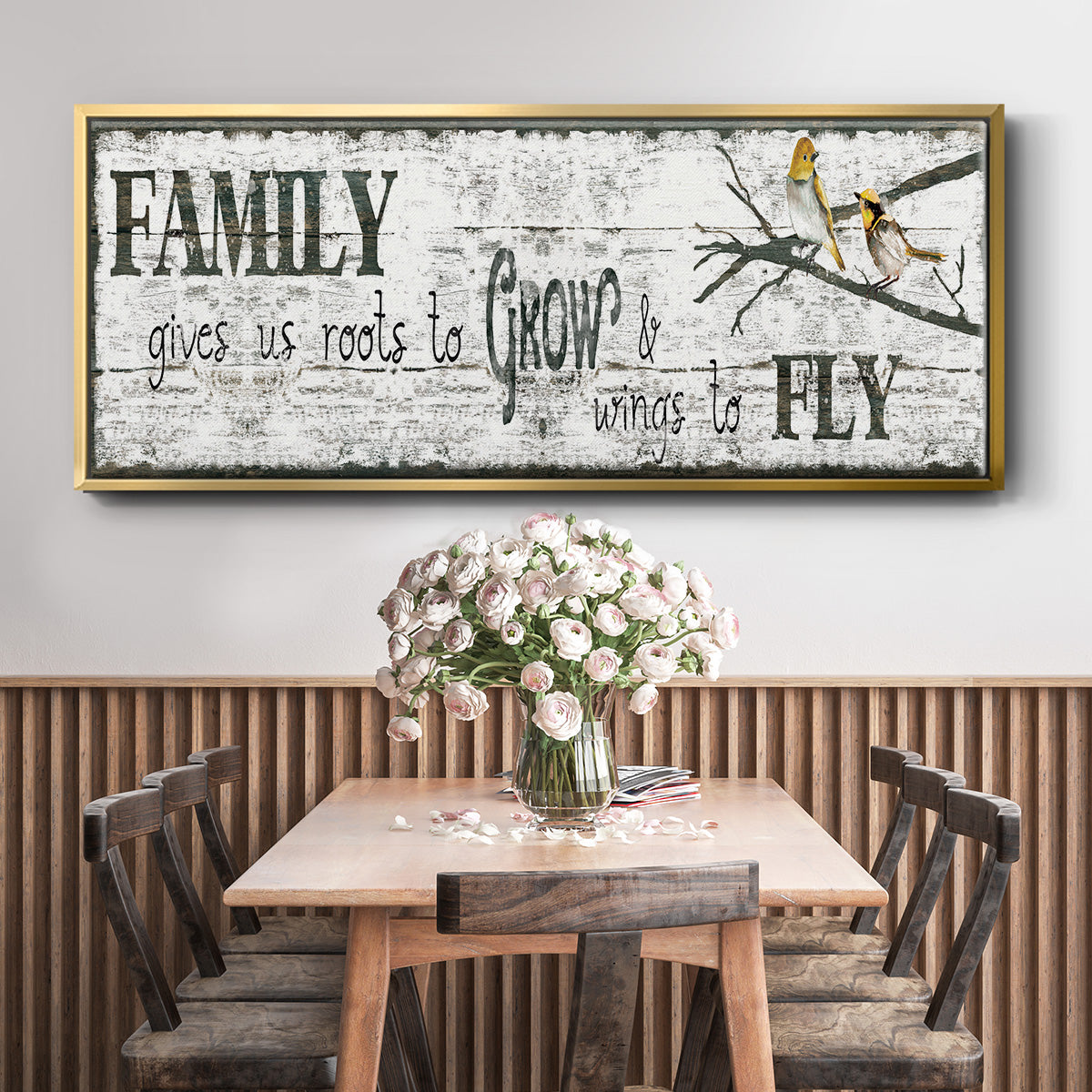Family Gives Us - Floater Framed Canvas Print