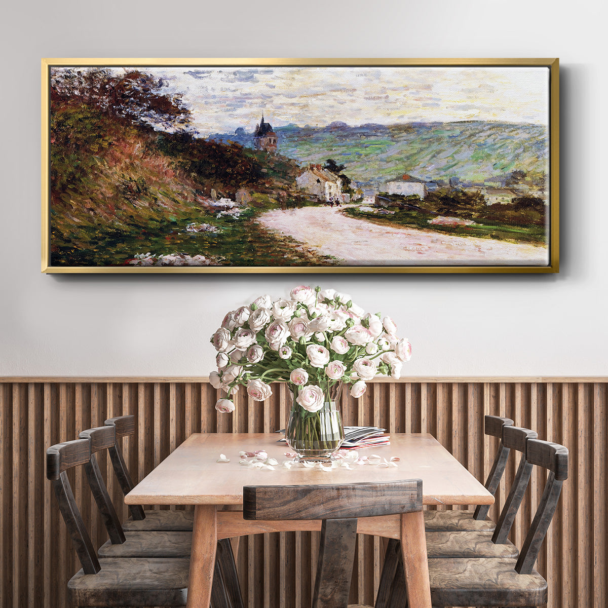 The Road at Vétheuil, 1878 - Floater Framed Canvas Print