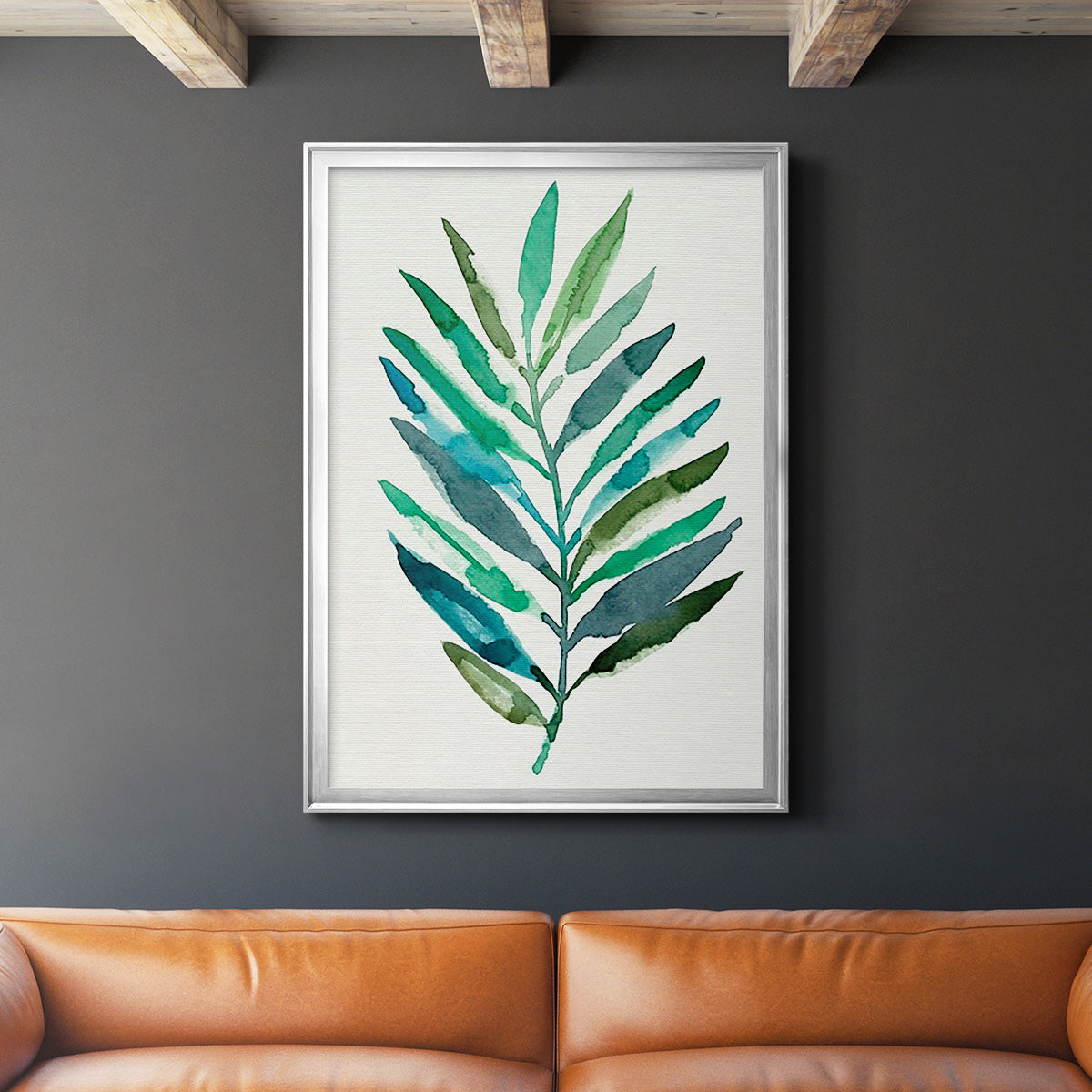 Palm Frond Flow IV - Modern Framed Canvas Print