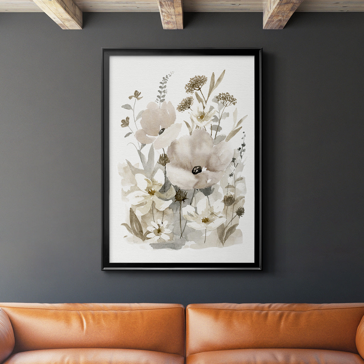 Neutral Nature II - Modern Framed Canvas Print