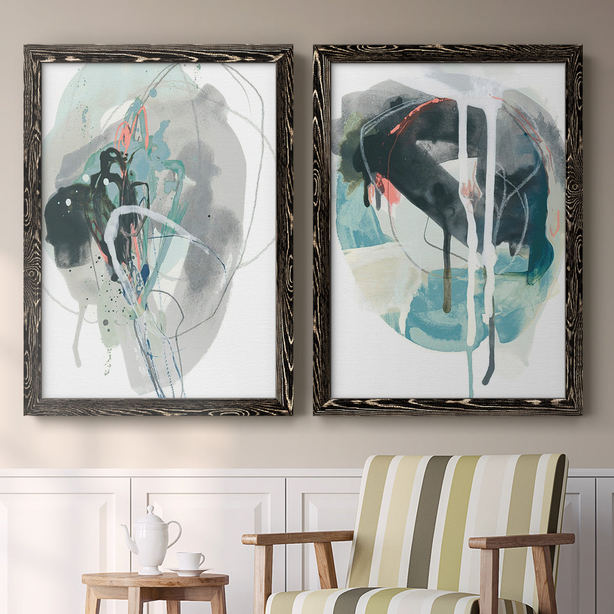 Stone Aperture I - Premium Framed Canvas 2 Piece Set - Ready to Hang