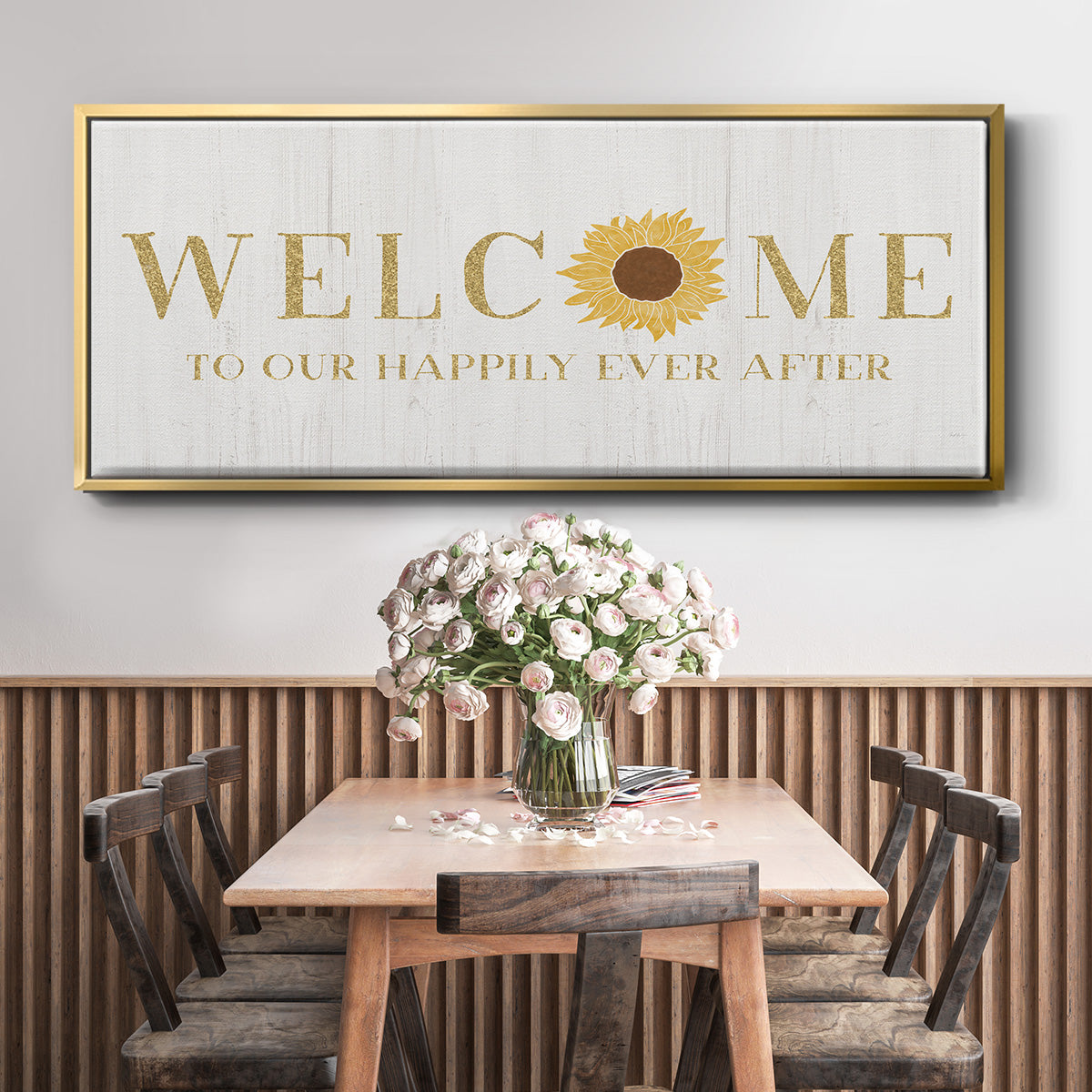 Welcome Happily Ever After - Floater Framed Canvas Print