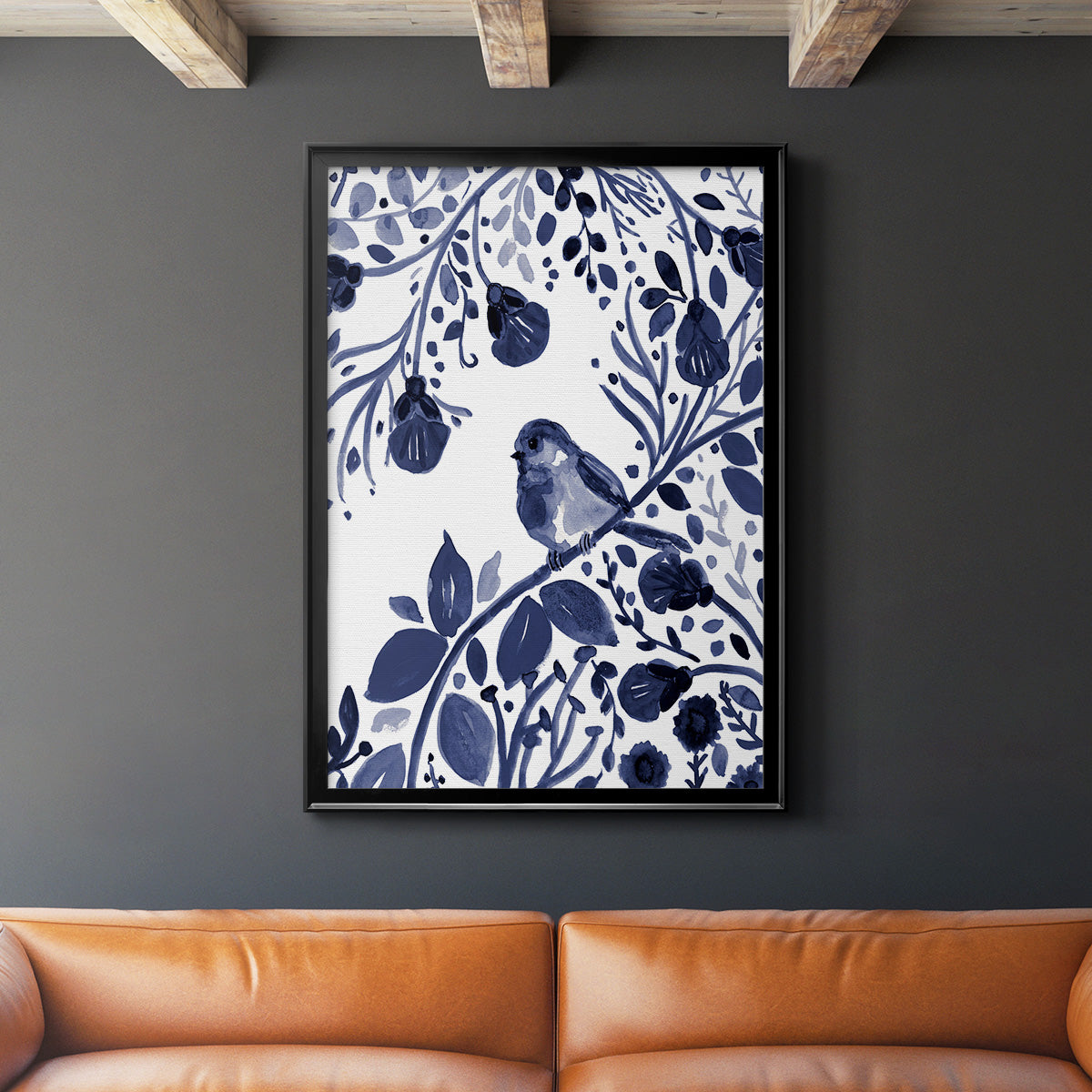 Indigo Song II - Modern Framed Canvas Print
