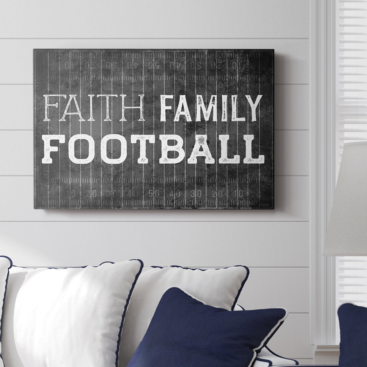 Faith Family Football - Canvas Art Print