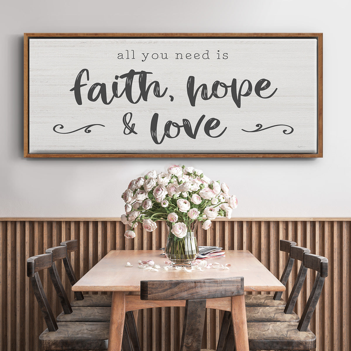 Faith Hope Love - Floater Framed Canvas Print