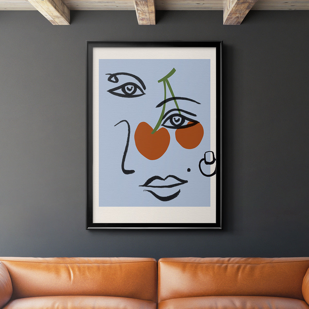 Cherry Baby II - Modern Framed Canvas Print