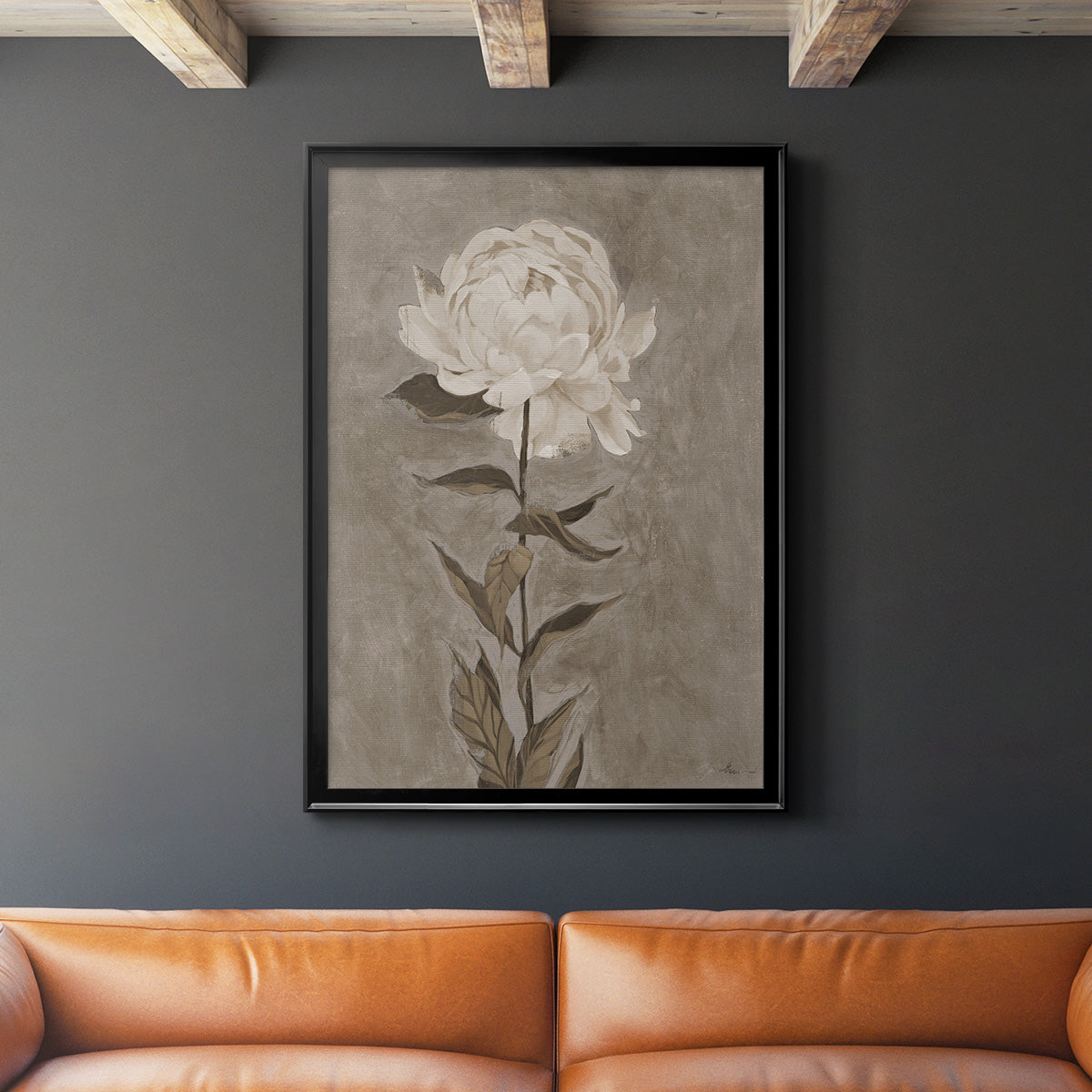 Pretty As A Peony I - Modern Framed Canvas Print