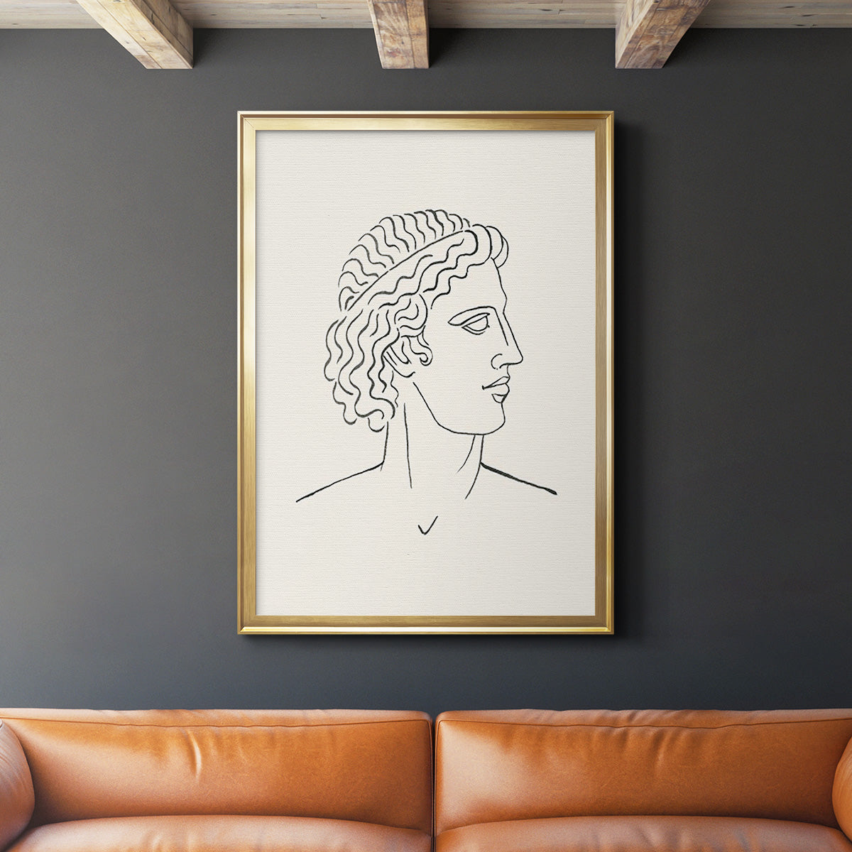 Greek Busts I - Modern Framed Canvas Print