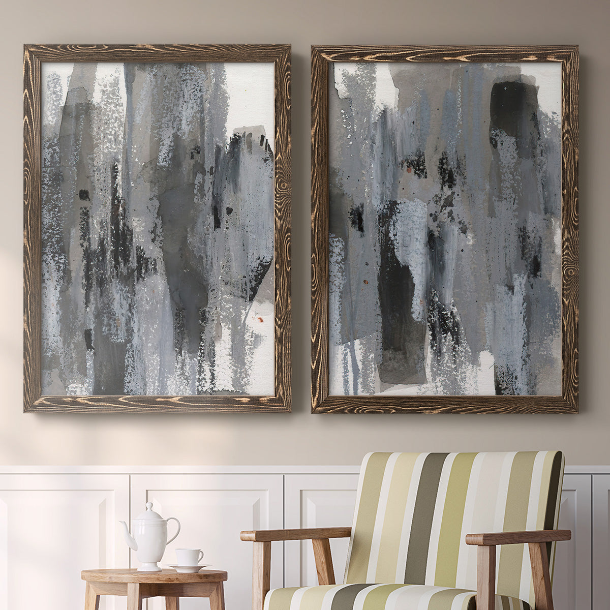 Loft Pastel III - Premium Framed Canvas 2 Piece Set - Ready to Hang