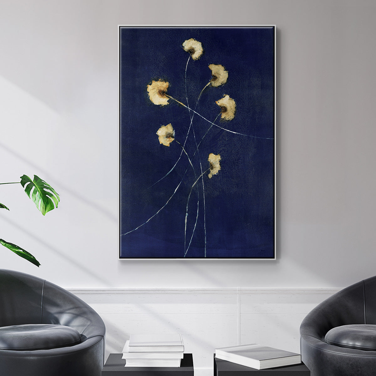 Indigo 1 - Floater Framed Canvas Print