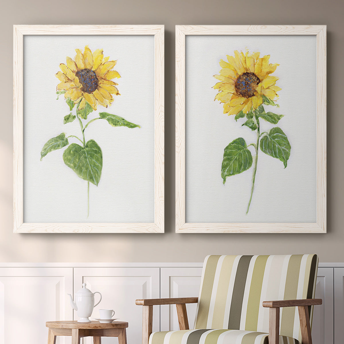 Sunflower I   - Premium Framed Canvas 2 Piece Set - Ready to Hang