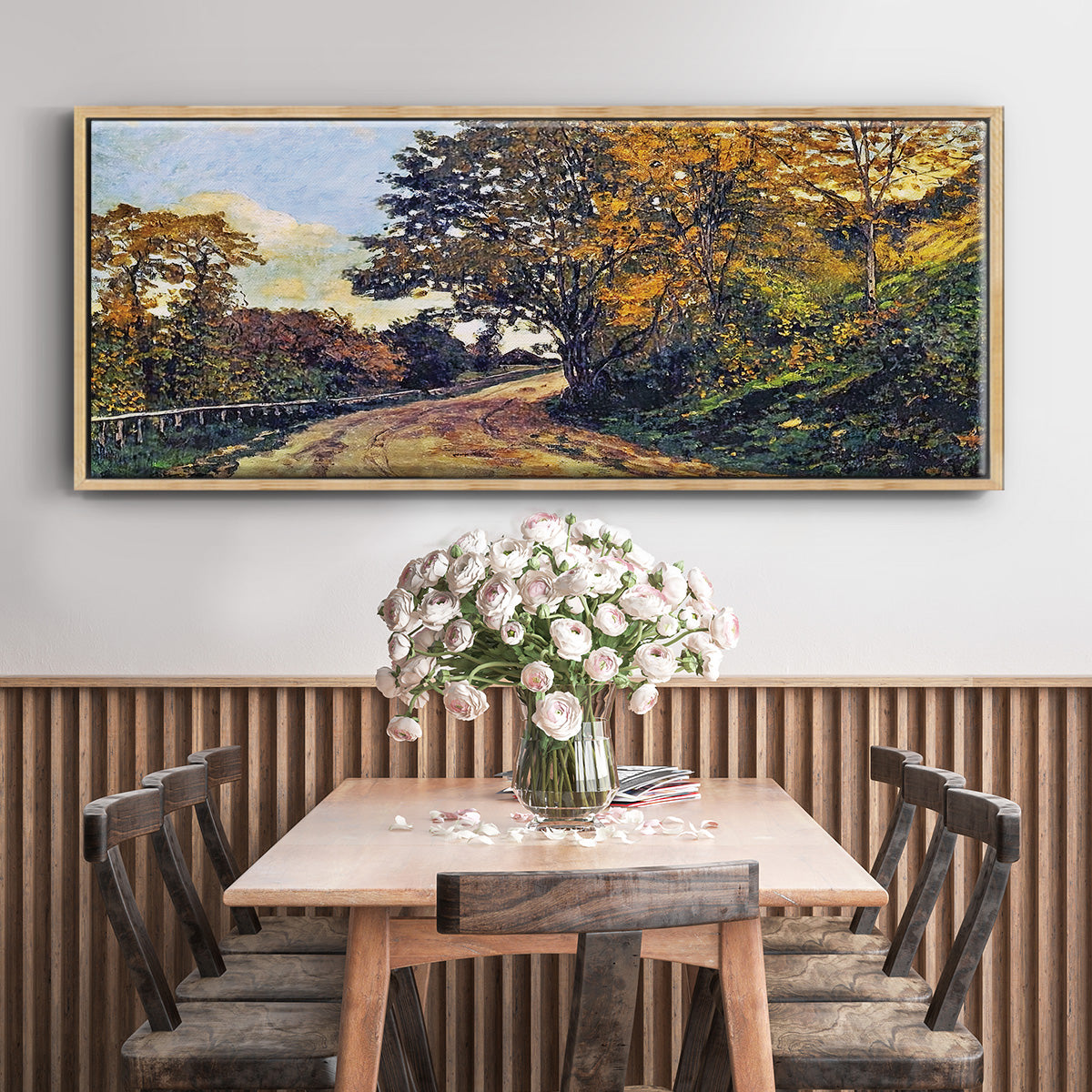 The Road to the Farm of Saint - Floater Framed Canvas Print