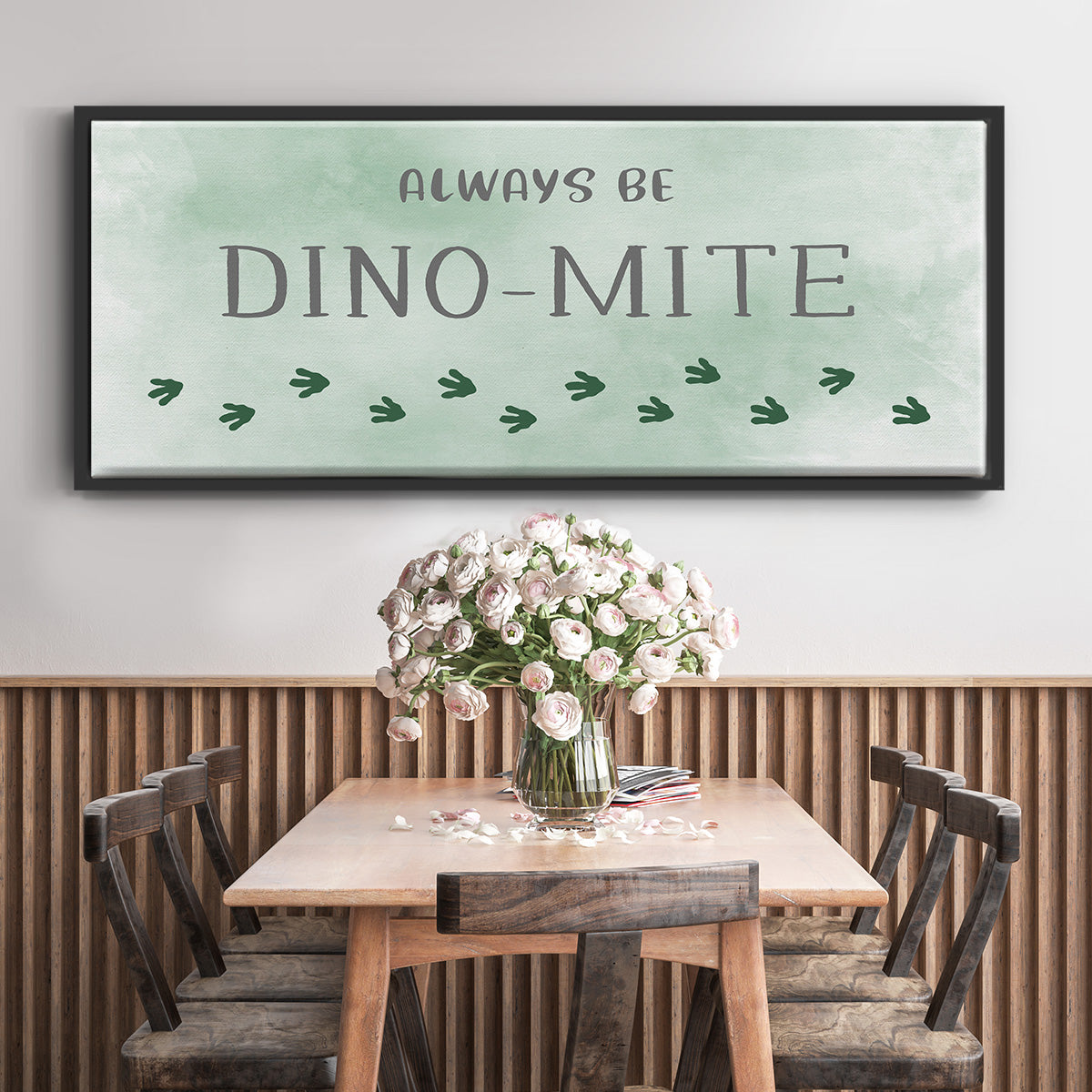 Dinomite - Floater Framed Canvas Print