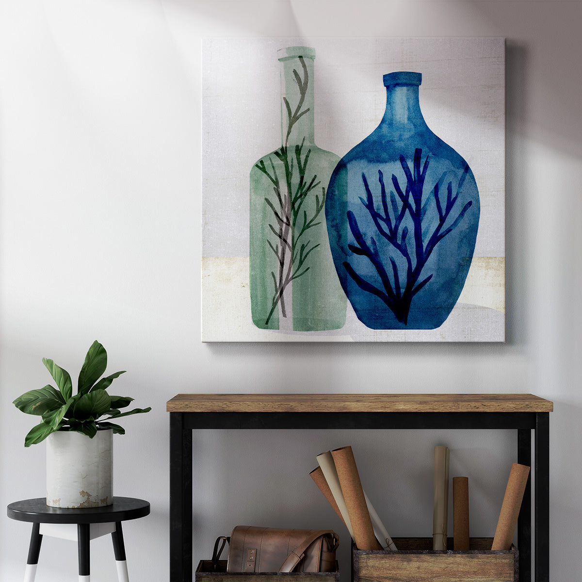 Sea Glass Vase I - Canvas Art Print