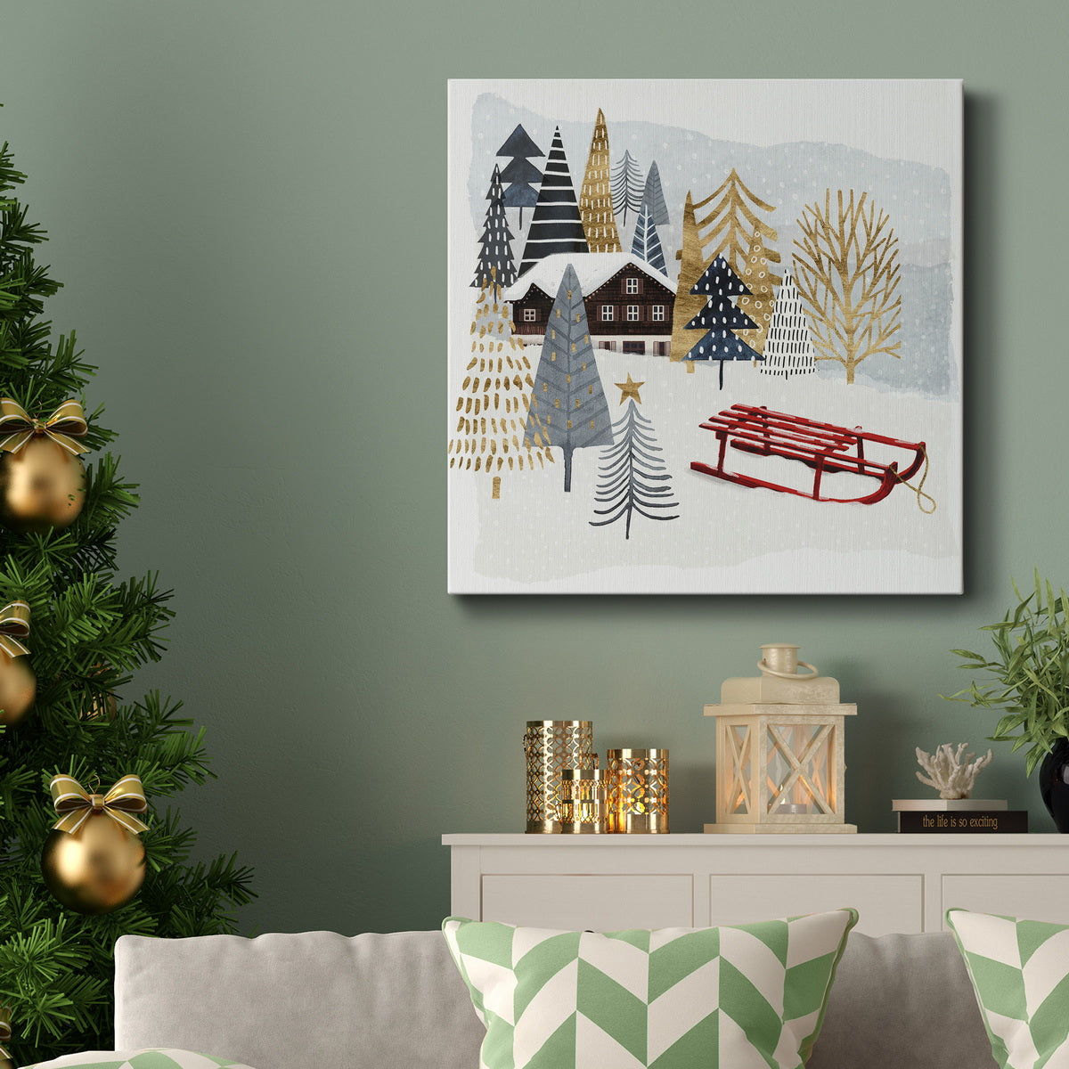 Christmas Chalet II-Premium Gallery Wrapped Canvas - Ready to Hang