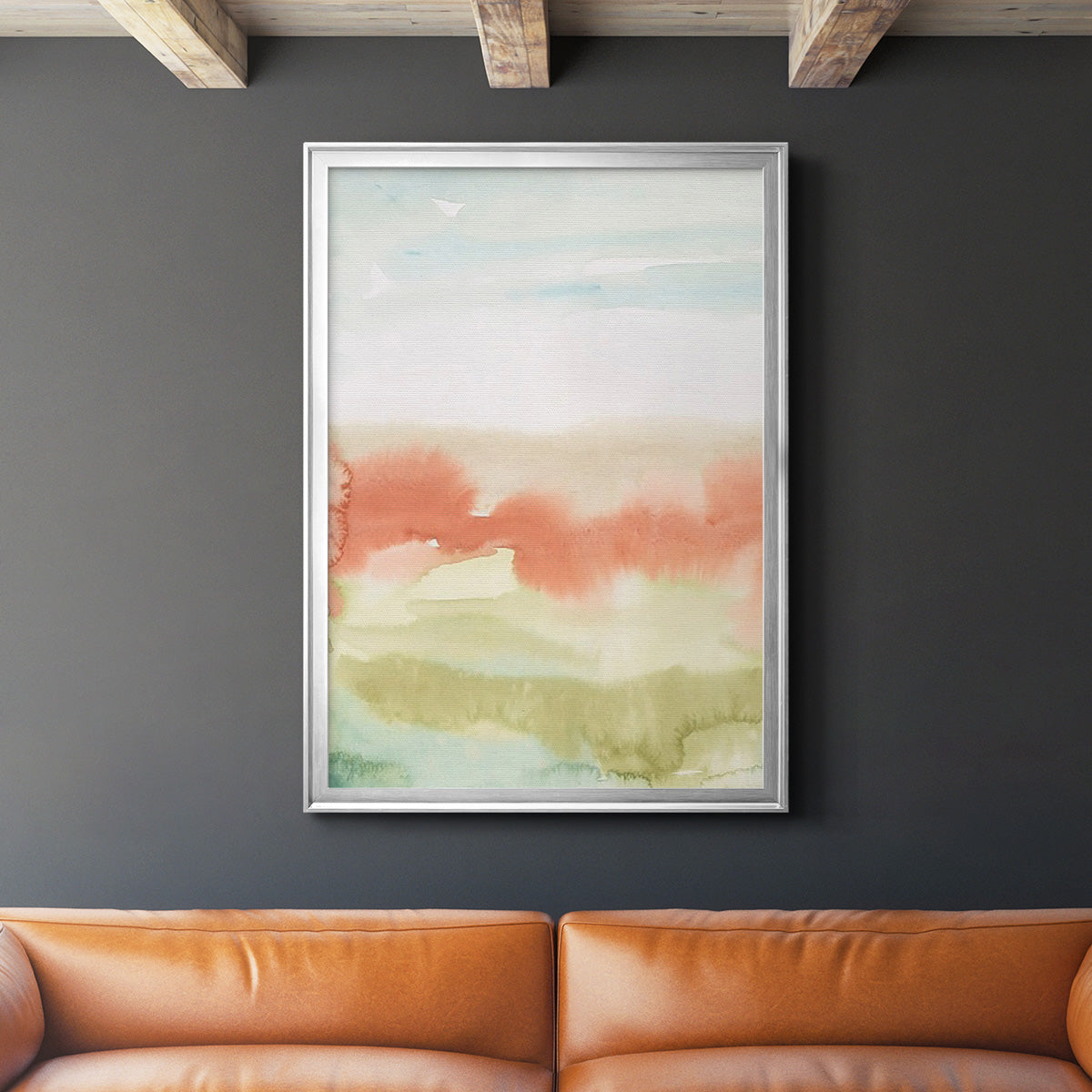 Blushing Sunrise I - Modern Framed Canvas Print