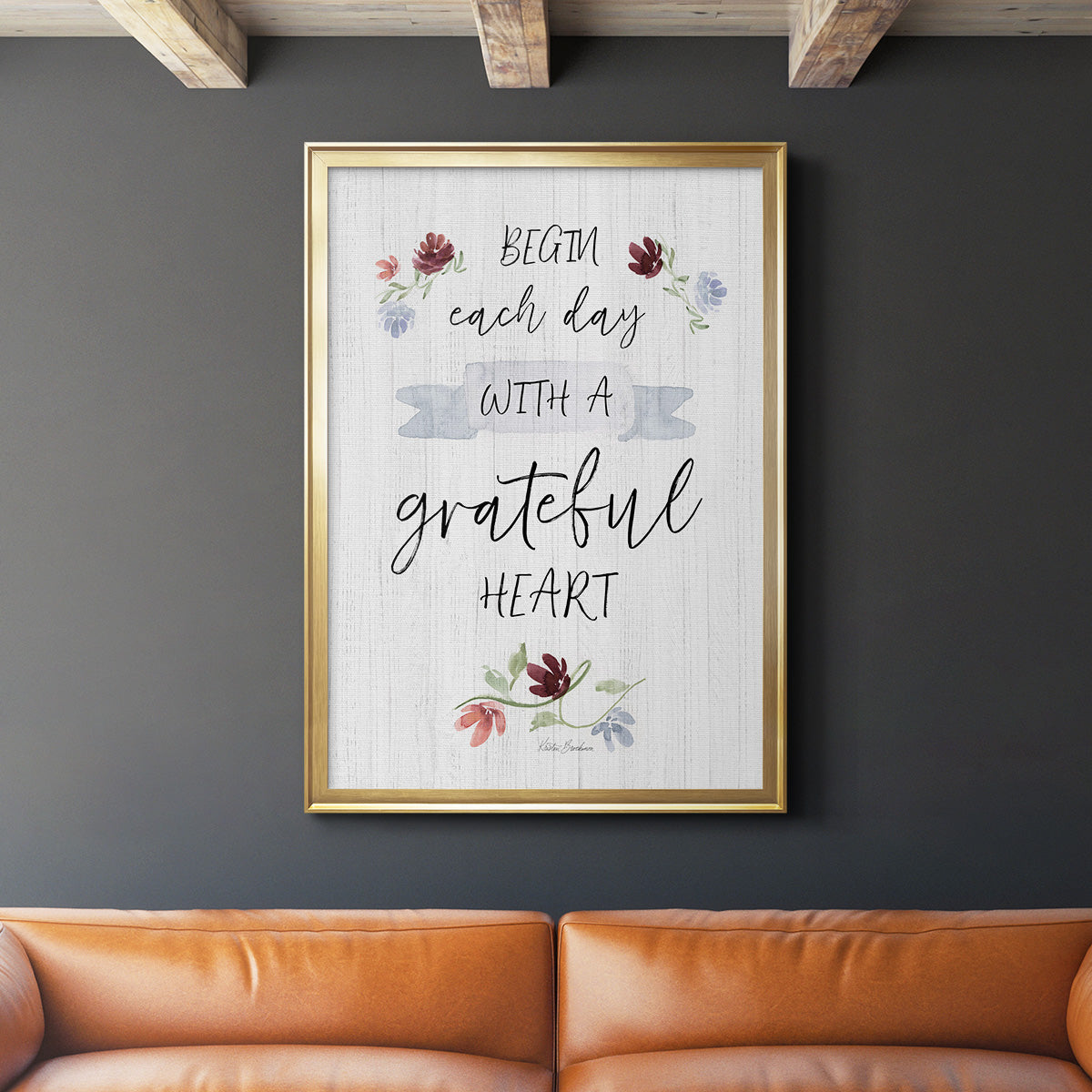 Grateful Heart - Modern Framed Canvas Print