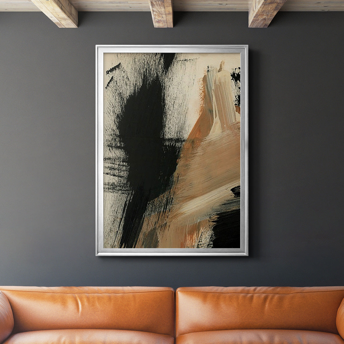 Baked Paintstrokes I - Modern Framed Canvas Print
