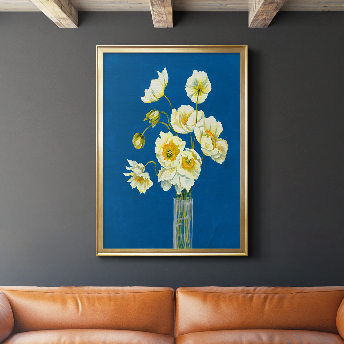 Ice Poppies - Modern Framed Canvas Print