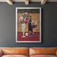Vintage Flowers and Wine I - Modern Framed Canvas Print