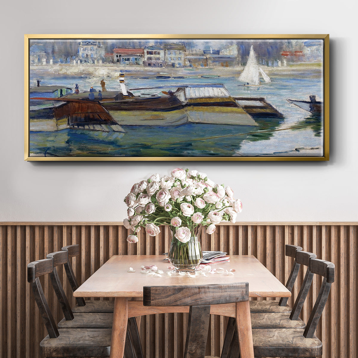 The Seine at Asnieres 2, 1873 - Floater Framed Canvas Print