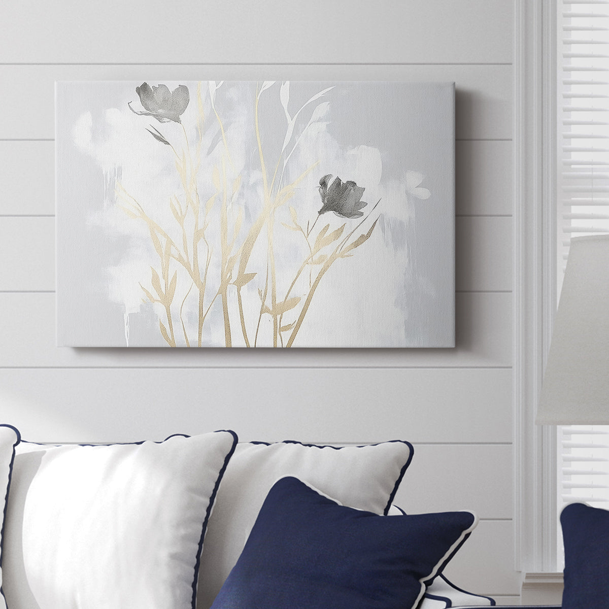 Grey Floral Abstract XCIV - Canvas Art Print