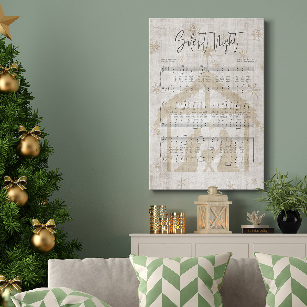 Silent Night Song Sheet - Gallery Wrapped Canvas