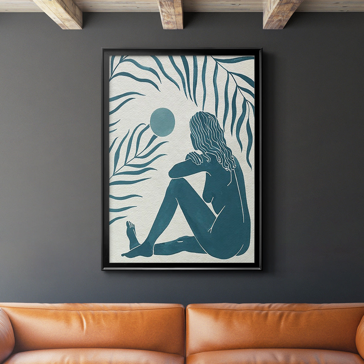 Moon Gazer II - Modern Framed Canvas Print