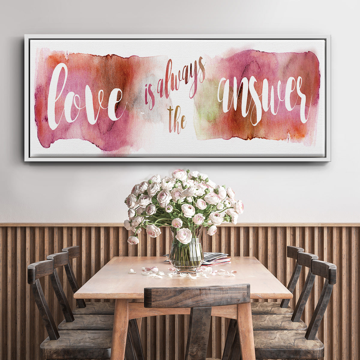 Love is the Answer - Floater Framed Canvas Print