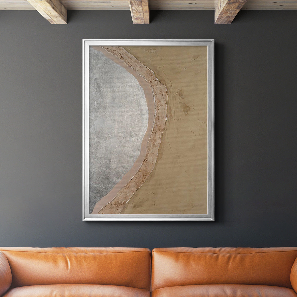Silver Lake I - Modern Framed Canvas Print