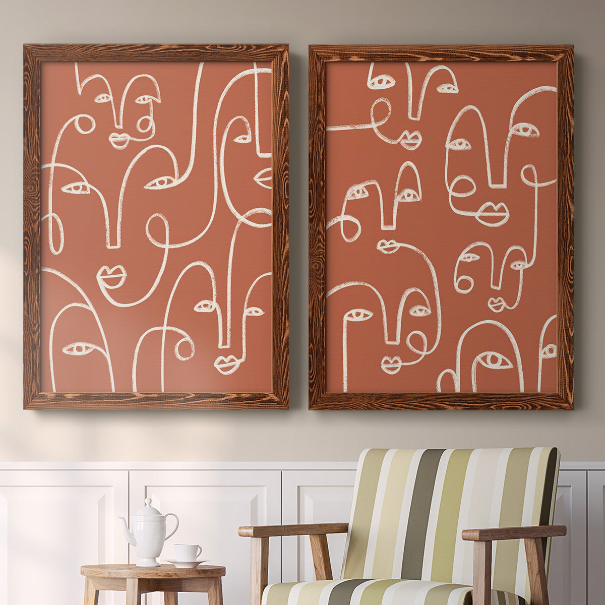 Connected Expressions I - Premium Framed Canvas 2 Piece Set - Ready to Hang