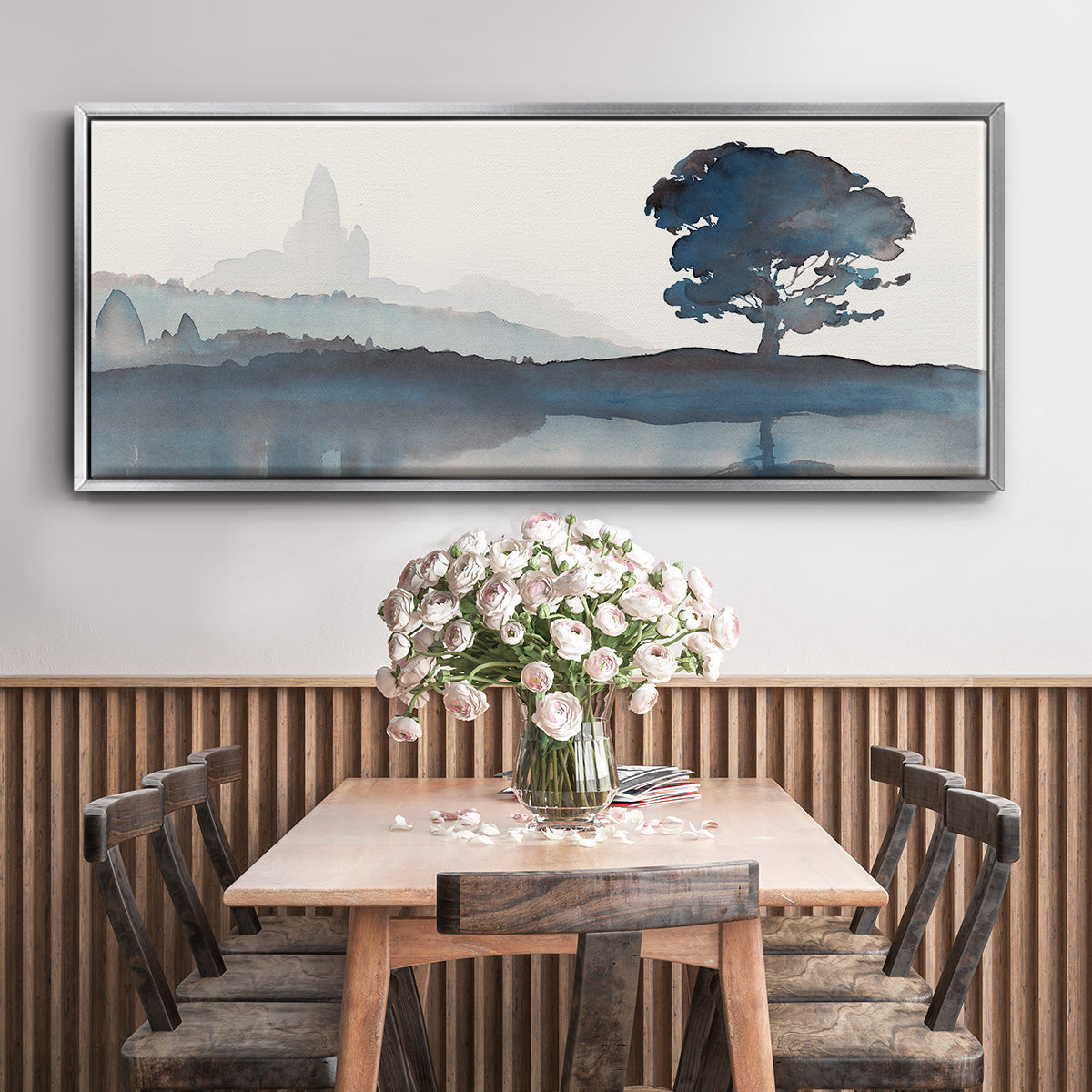 Serene Silhouette II - Floater Framed Canvas Print