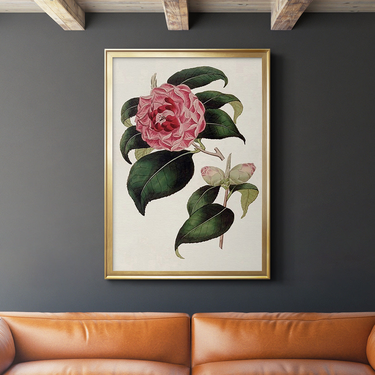 Pink Floral Mix III - Modern Framed Canvas Print