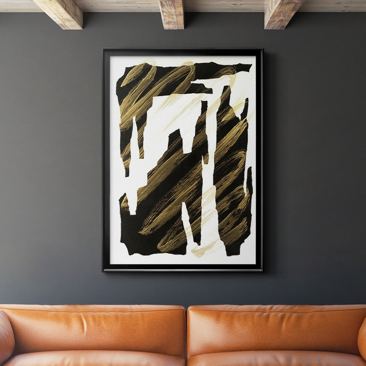 Onyx Obelisks IV - Modern Framed Canvas Print