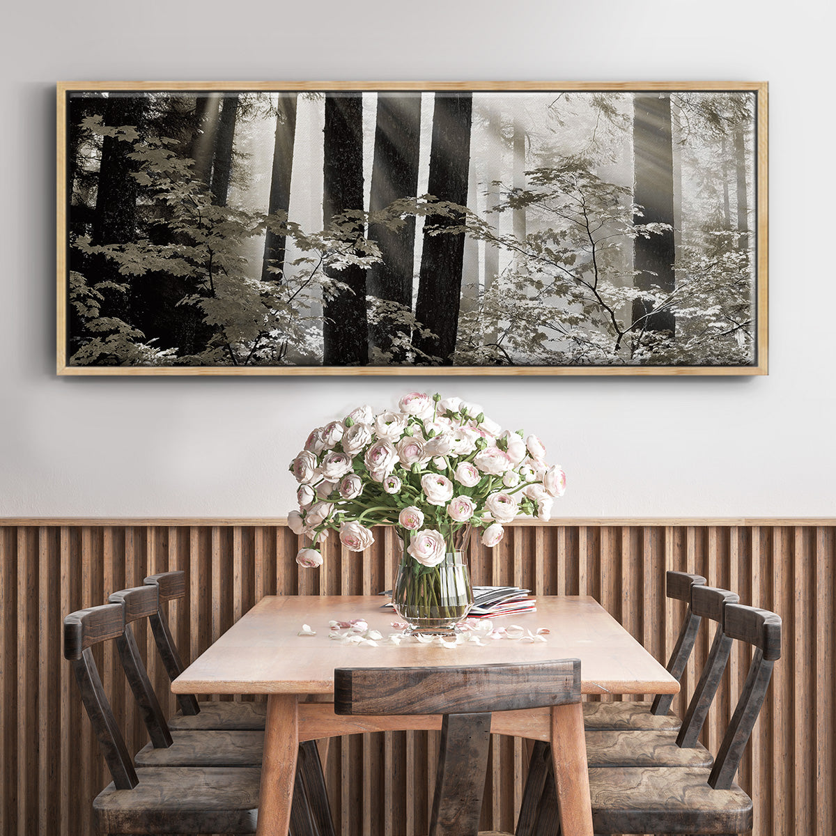 Misty Forest - Floater Framed Canvas Print