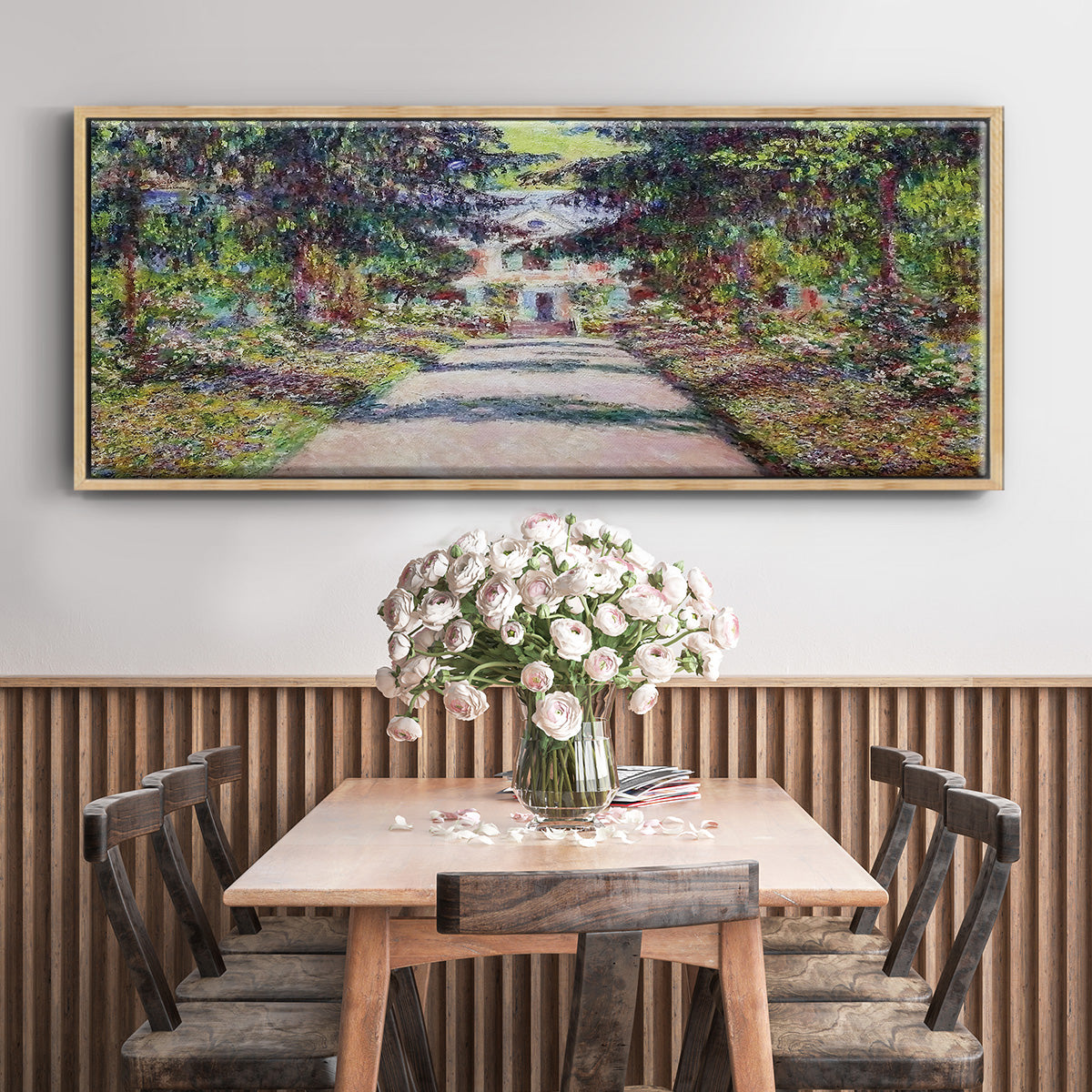 Pathway in Monet's Garden at Giverny, 1900 - Floater Framed Canvas Print