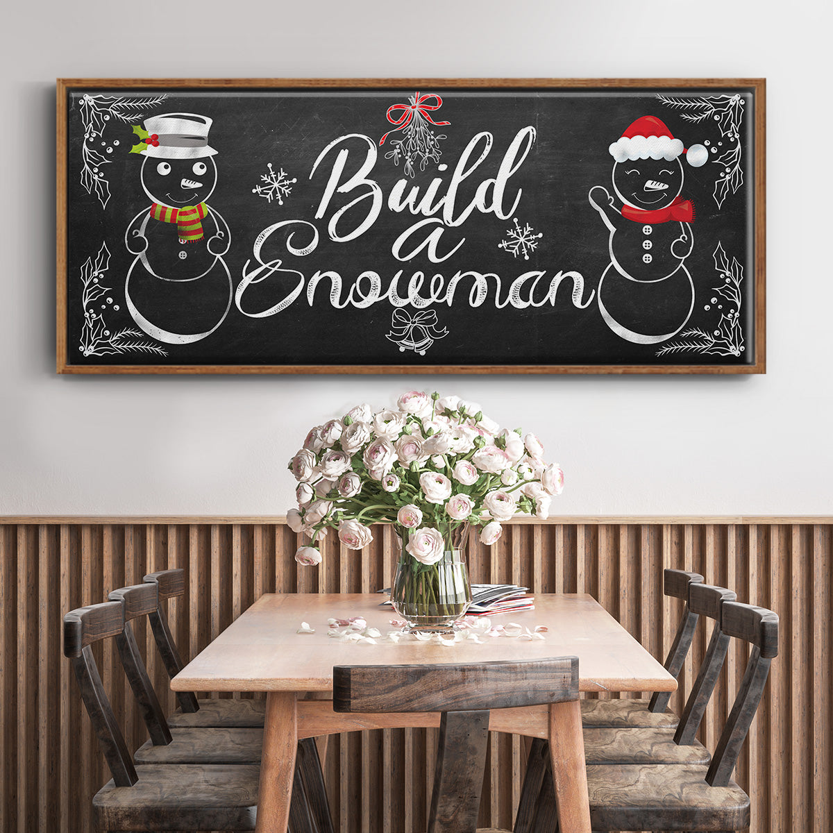 Build a Snowman - Floater Framed Canvas Print